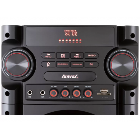 Caixa Amplificada Amvox ACA 1000 New X, 1000W, Bluetooth, Bivolt Preta