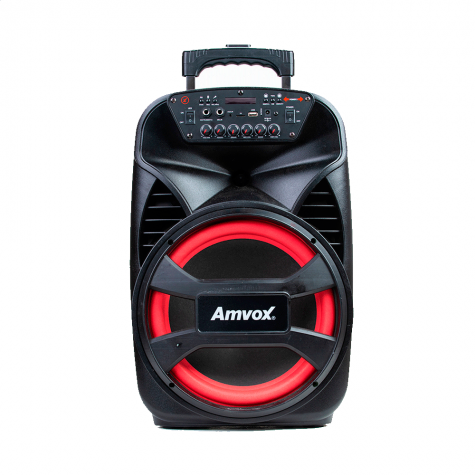 Caixa Amplificada Amvox ACA 480 Viper II, 480W RMS, Bluetooth, Iluminação LED, Bivolt Preta