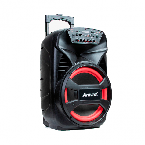 Caixa Amplificada Amvox ACA 480 Viper II, 480W RMS, Bluetooth, Iluminação LED, Bivolt Preta