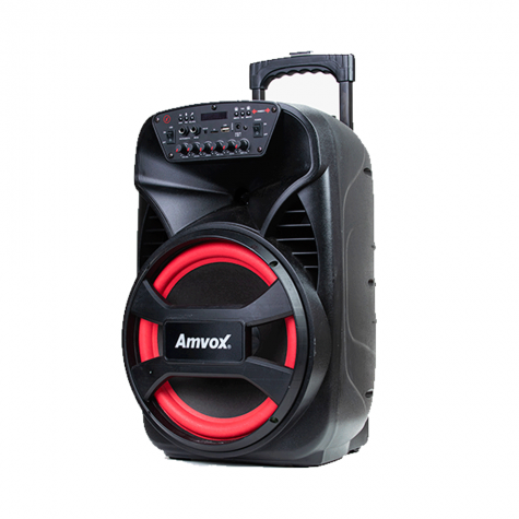 Caixa Amplificada Amvox ACA 480 Viper II, 480W RMS, Bluetooth, Iluminação LED, Bivolt Preta